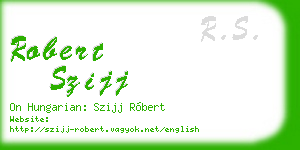 robert szijj business card