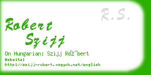 robert szijj business card